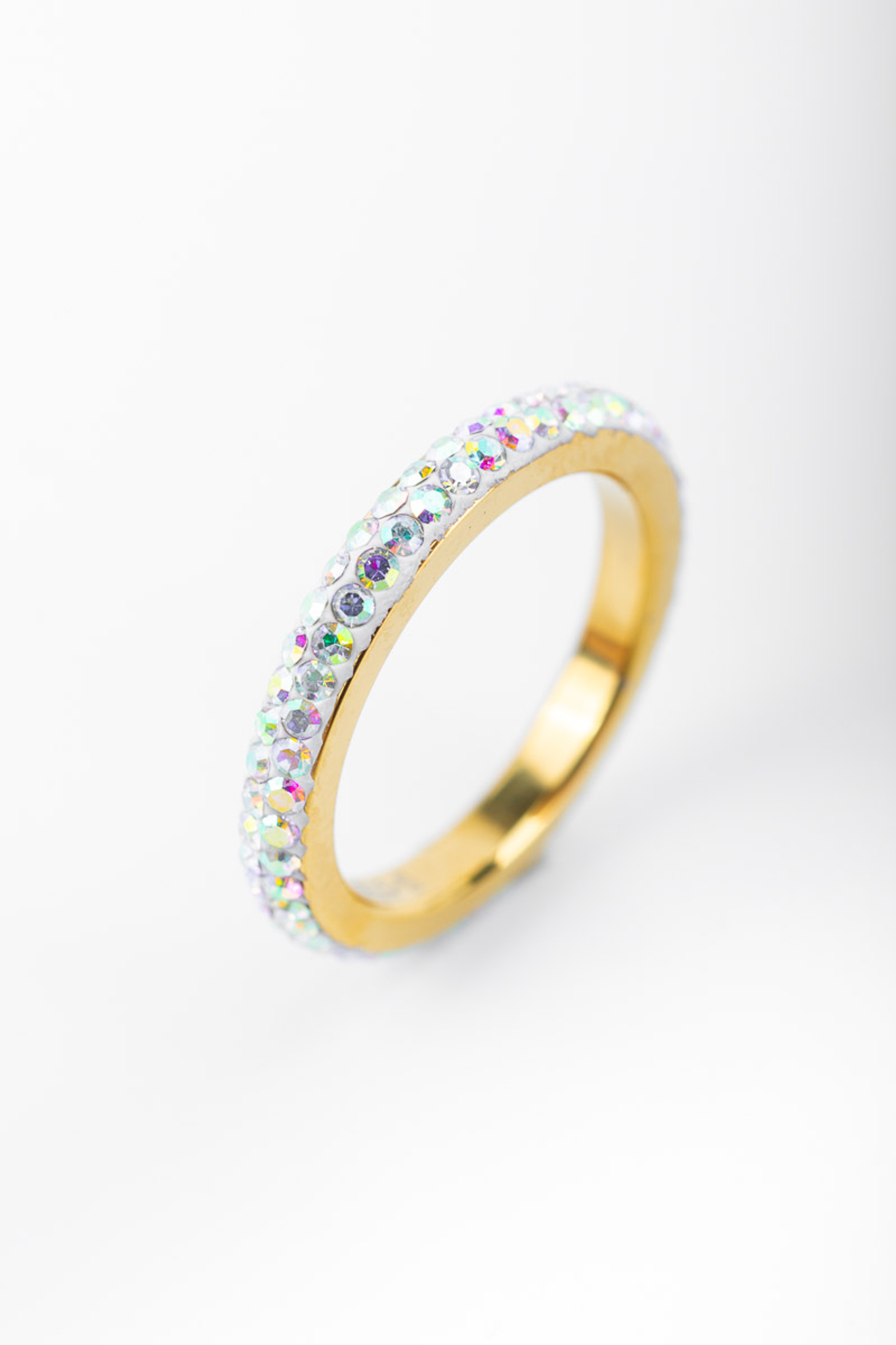 A & ONE Színváltós Csillogó Strasszkövekkel Díszített Vékony Gyűrű